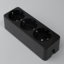 3-fach Tischsteckdose montierbar schwarz