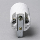 E14 Porzellan- Winkelfassung mit Bügel